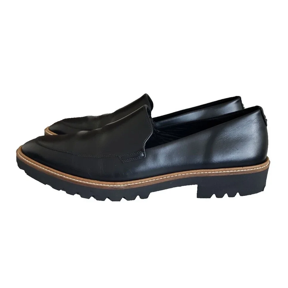 ECCO Incise Tailored Loafer Slip On Shoes Almond Toe Pointed Leather Size 10.5